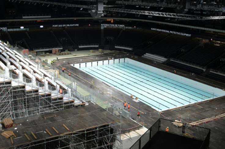 The temporary pool used for the swimming is set to be dug out and moved from the Paris Defense Arena