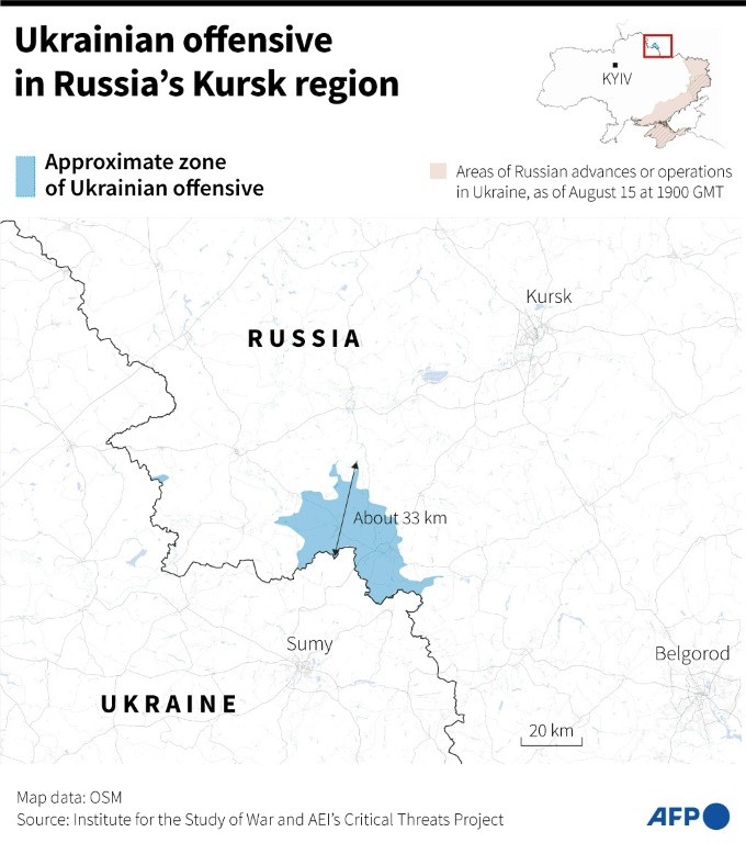 Ukrainian forces have advanced in the Russian region of Kursk