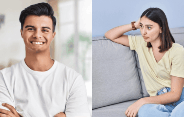 Woman surprised by boyfriend’s clean-shaven face after shaving off scruffy beard