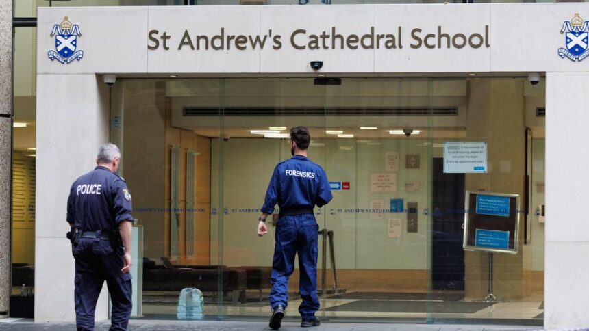 Sydney police outside St Andrew’s Cathedral School