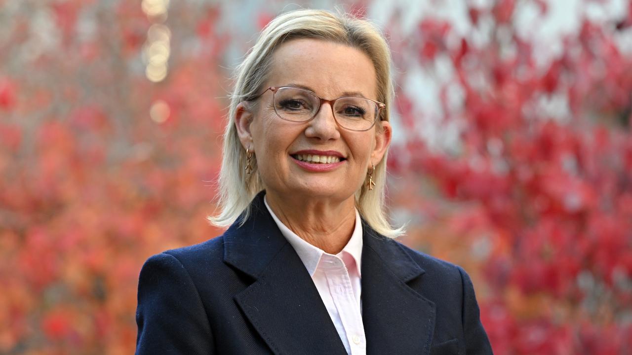 Sussan Ley addressing the media as Liberal Party leader