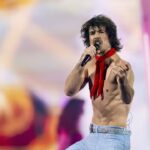 Go-Jo performing Milkshake Man at Eurovision 2025 semi-final