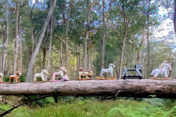 Rocking horses on Clyde Mountain before removal