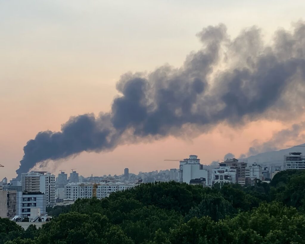 Smoke over Tehran oil refinery following Israeli airstrike
