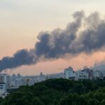 Smoke over Tehran oil refinery following Israeli airstrike