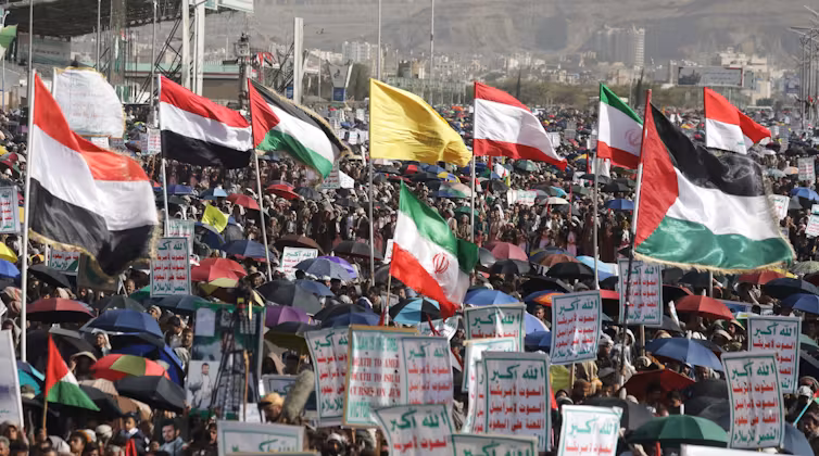PMF members protesting US presence in Iraq