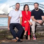 Beau Ryan and Aaron Woods in the Triple M radio studio looking concerned