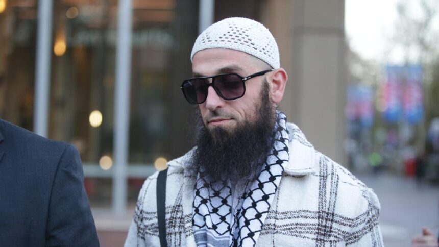 Wissam Haddad leaves Sydney Federal Court after alleged anti-Semitic speech hearings