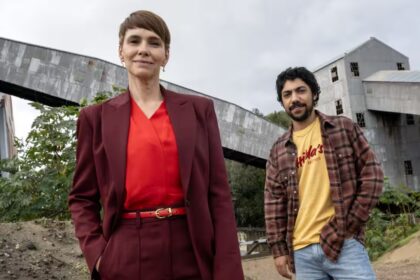 Tasma Walton and Hunter Page‑Lochard on set