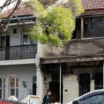 Petersham house fire scene at night