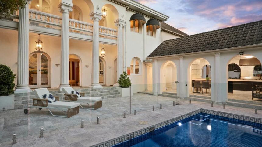 Grand arched windows and terrace viewsion