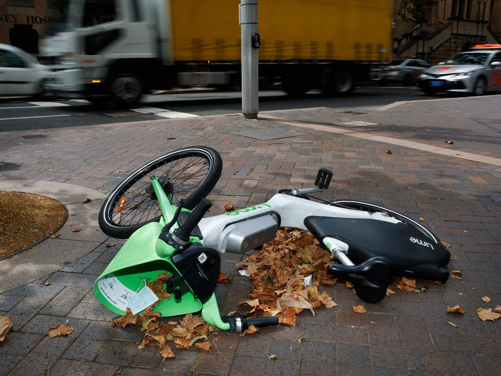 More than 3000 e-bikes are estimated to be available for hire in the city. Picture: Max Mason-Hubers