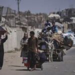 Between 50,000 and 80,000 people were in the area when the evacuation order was issued, according to initial estimates from the UN's humanitarian agency OCHA. Source: AP / Abdel Kareem Hana