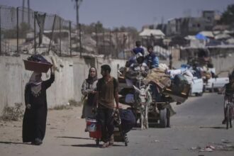 Between 50,000 and 80,000 people were in the area when the evacuation order was issued, according to initial estimates from the UN's humanitarian agency OCHA. Source: AP / Abdel Kareem Hana