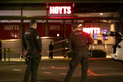 Police at the scene of Westfield Shopping Centre in Mt Druitt, where a critical incident investigation has been declared after a man was shot dead by police on Saturday. Picture: NewsWire / Julian Andrews.