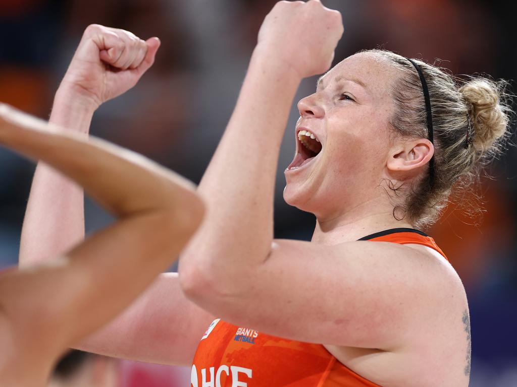 Jo Harten celebrates victory in her farewell match. Picture: Jason McCawley/Getty Images
