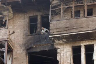 Russia's attack on Ukraine's capital on Thursday left at least two people dead. Source: EPA / EPA