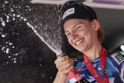 Sarah Gigante took third in the Giro D'Italia, winning two stages. Credit: Massimo Paolone/AP
