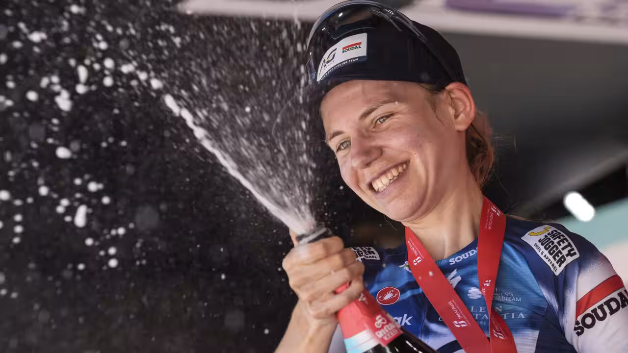 Sarah Gigante took third in the Giro D'Italia, winning two stages. Credit: Massimo Paolone/AP