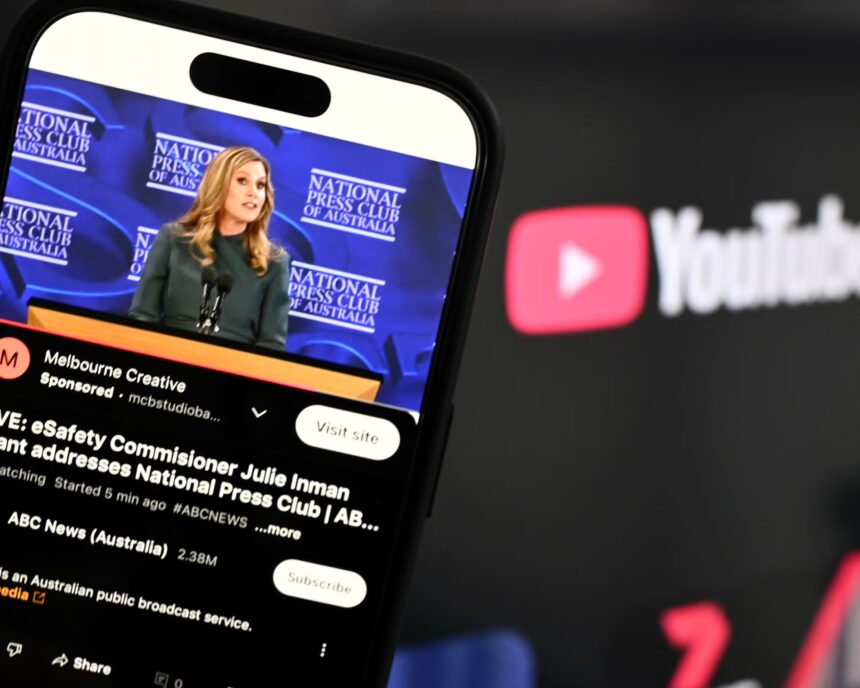 The eSafety commissioner, Julie Inman Grant, revealed last month she had advised the Albanese government that it should not exempt YouTube from the under-16s ban from December. Photograph: Joel Carrett/AAP