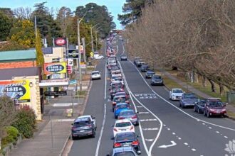 Traffic cameras from the area show huge jams.