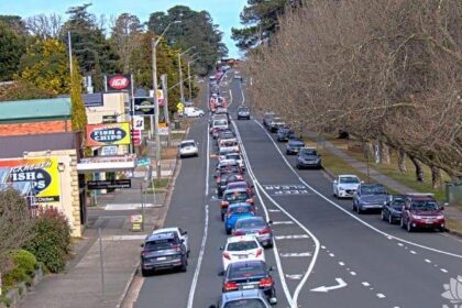 Traffic cameras from the area show huge jams.