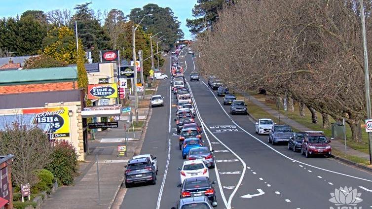 Traffic cameras from the area show huge jams.