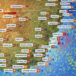 Wind gusts reached 111km/h at Bellambi on the South Coast on Thursday. Picture: Sky News Australia