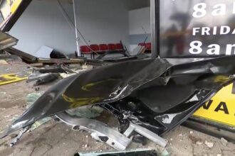 The crash caused extensive damage. Picture: Nine News