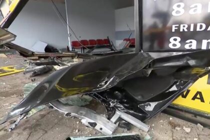 The crash caused extensive damage. Picture: Nine News