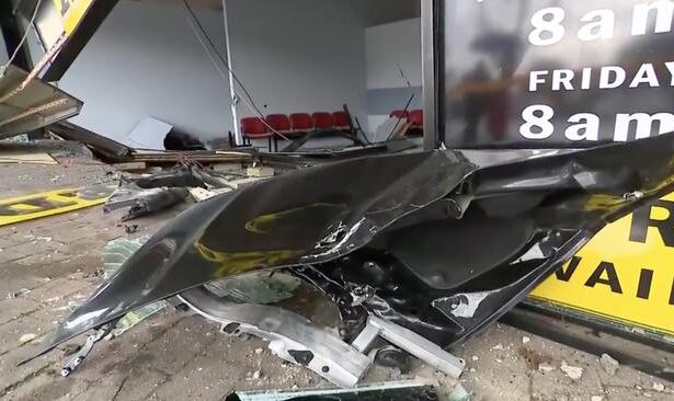 The crash caused extensive damage. Picture: Nine News